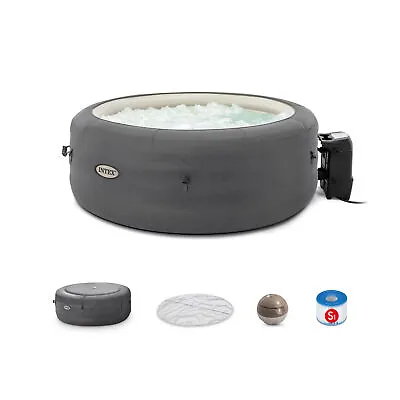 Intex SimpleSpa Bubble Massage 4 Person Inflatable Hot Tub W/ Cover (For Parts) • $248.24
