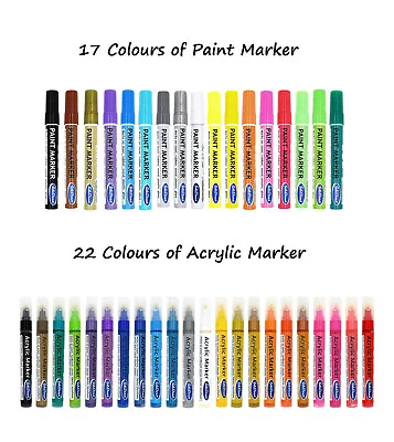 Acrylic Or Paint Marker Permanent Waterproof Pen Art Paint Stone Glass Wood NEW • £3.47