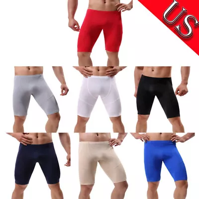 US Mens Boxer Briefs Compression Gym Yoga Athletic Shorts Performance Underwear • $10.11