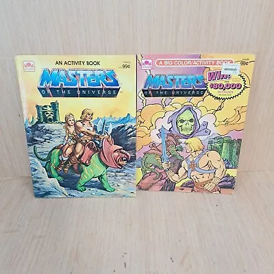 Masters Of The Universe Vtg 1983 Golden Coloring Activity Book Lot Of 2 He-Man • $14.99