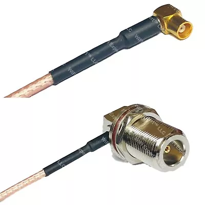 RG316 MCX FEMALE ANGLE To N Female Bulkhead Angle RF Cable Rapid-SHIP LOT • $9.99