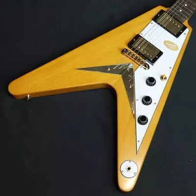 Epiphone / 1958 Korina Flying V (White Pickguard) Aged Natural S/N:23111522988 • $1269