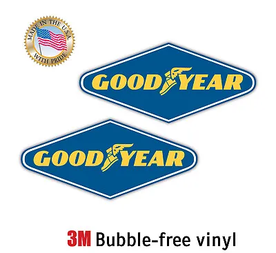 2x Goodyear Tires Decal Sticker Us Made Truck Vehicle Jdm F1 Racing Car Window • $75.99