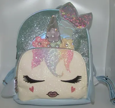 Backpack OMG Mermaid Mini Gisele Glitter Adjustable Straps Rainbow Zippers W/Tag • $15.48