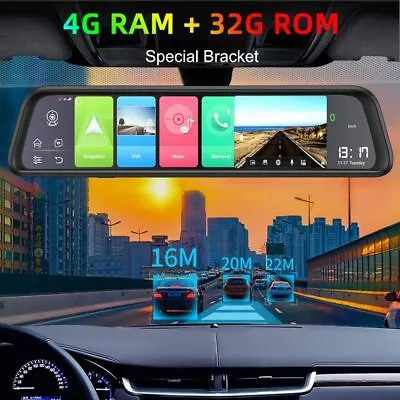 Car DVR Android ADAS Remote Monitor Rear View Mirror With DVR Camera Dual Lens • $198