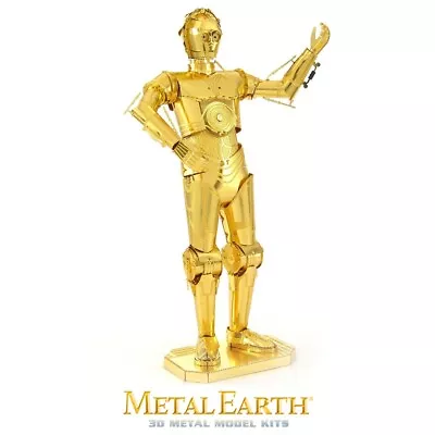 Fascinations Metal Earth C-3PO Star Wars Gold Tone Laser Cut 3D Model Kit • $16.95
