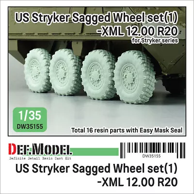 1/35 US Stryker Sagged Wheel Michelin XML 12.00 R20 Tyres For AFVClub/Trumpeter • $34