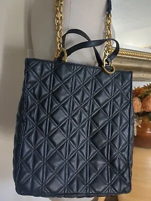 Zara Quilted Black Large Tote Bag Gold Chain Detail • $20