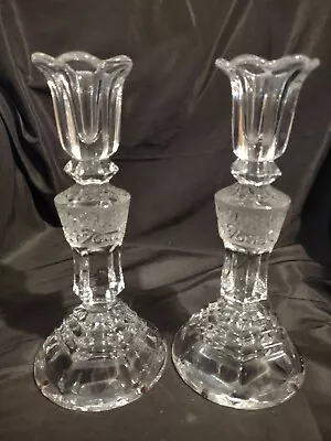 Katharinen Hutte Echt Bleikristall Crystal Candle Holders Set Of 2 Heavy • $27.99