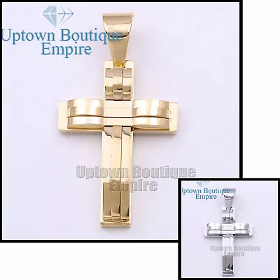 Men's Women's Stainless Steel Small Gold Silver 3D Cross Pendant*BI • $13.49