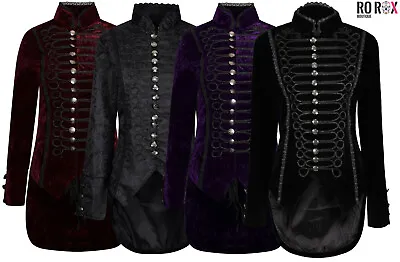 Women's Velvet Gothic Tailcoat - Ladies Vintage Victorian Jacket Emo Corset Coat • £24.99