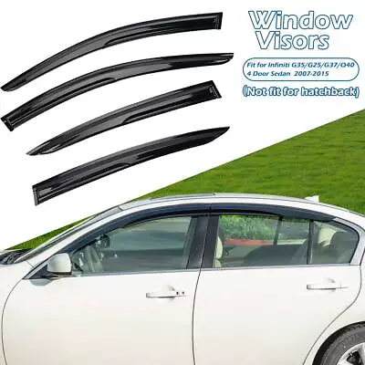 For Infiniti G35 G37 G25 Q40 Sedan Window Visor Rain Guard Deflector Gloss Black • $31.95