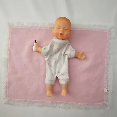 My Real Baby Finger Puppet Baby Doll Pink Blanket White Lace  • $32