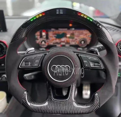 Led Carbon Fiber Steering Wheel For Audi S3 S4 S5 S6 S7 B9 RS4 RS5 RS6 RS7 2017+ • $604.20