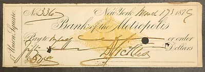 GENERAL DANIEL SICKLES Autographed Twice Signed Check CIVIL WAR Died-1914 • $350