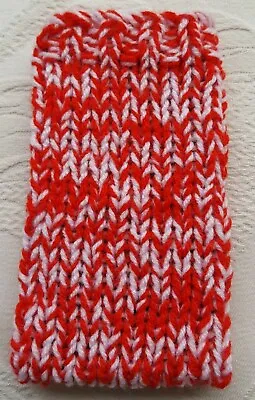 Mobile Phone Cover Sock Pouch Larger Plus Samsung Iphone Etc. Red + White • £3.95