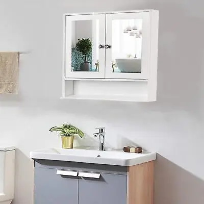 Bathroom Wall Mount Medicine Cabinet W/Adjustable Shelves & 2 Mirror Door • $37.99
