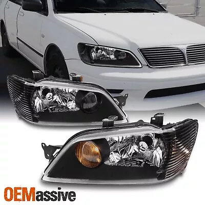 Fit 02-03 Mitsubishi Lancer LS ES Sedan & Wagon Black Headlights Replacement • $109.99