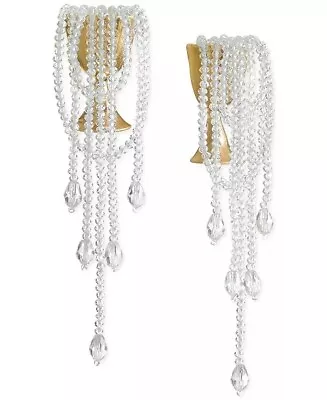 INC Statement Earrings Crystal Gold Tone Drop Cups Ladies New Years Eve Chic NWT • $42.99