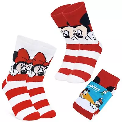 Disney Mickey Fluffy Socks 2 Pack Fluffy Socks Non Slip Fleece Bed Socks • £10.49