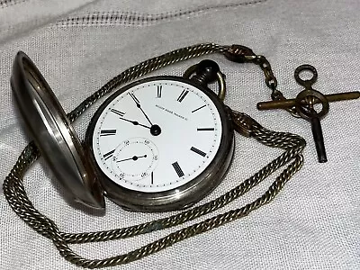 Vintage Silver Pocket Watch Elgin National Watch Co 752930 Key Wind- Dueber Coin • $75