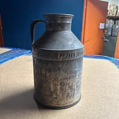 Vintage  Capitol Dairy  Co Chicago Milk Can Galvanized 18 Qt 1951 • $100