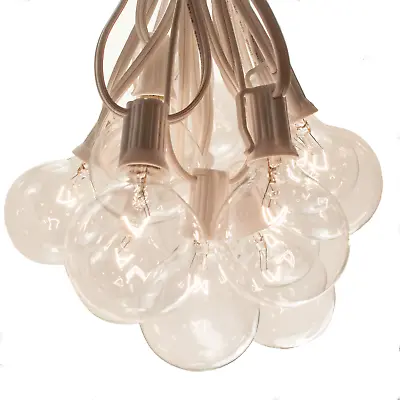 G50 Clear 2 Inch Globe String Lights White Wire For Wedding Bistro And Tent • $20.95
