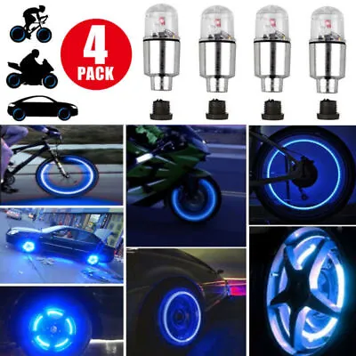 4Pcs LED Wheel Tire Air Valve Stem Caps Neon Light For Motorcycle Car Bicycle • $4.90