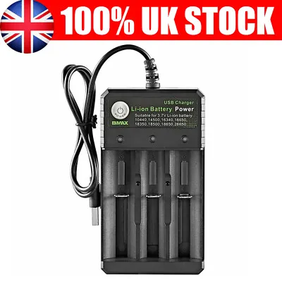 3 Slot Li-ion 18500 18350 26650 Battery Charger For 3.7V Rechargeable Battery Uk • £10.89