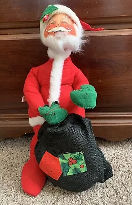 Vintage 1963 Annalee Mobilitee Dolls Poseable Santa Claus With Sack 16  • $15.64