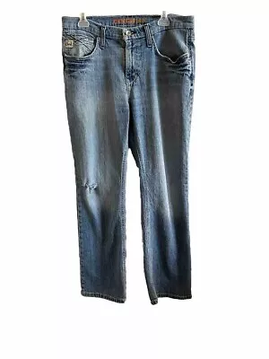 Cinch Ian Jeans Men's Size 33X30 Light Wash Blue Denim Distressed Comfort Cowboy • $19.96