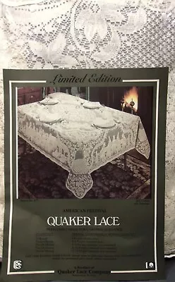 Quaker Lace ~  American Festival  Oblong 70  X 108  Tablecloth (New In Package) • $65