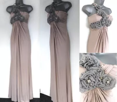 £59.99 • Buy Aftershock Rosebud One Shoulder Evening Occasion Prom Maxi Dress Size Small 8/10