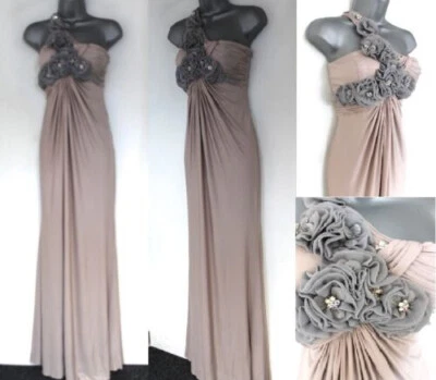 £59.99 • Buy Aftershock Rosebud One Shoulder Evening Occasion Prom Maxi Dress Size Small 8/10