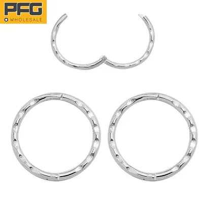$9.49 • Buy Pairs & Singles Facetted Solid Sterling Silver Hinged Hoop Ring Sleeper Earrings