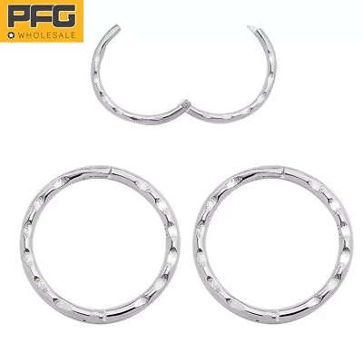 Pairs & Singles Facetted Solid Sterling Silver Hinged Hoop Ring Sleeper Earrings • $9.49