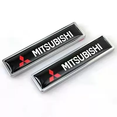 2pcs New MITSUBISHI LOGO Car Side Wing Fender Emblem Badge Sticker Black • $11.39