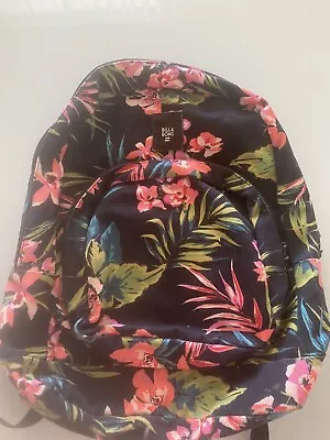 BILLABONG Black  Pink Green Orange Floral Print Medium Backpack Bag • $35