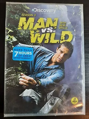 Man Vs. Wild Season 3 Bear Grylls Discovery Channel 3 DVD Set Brand New Sealed • $24.50