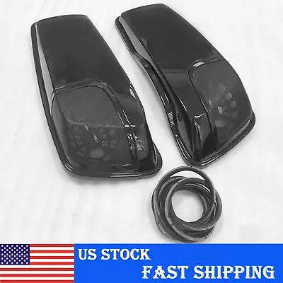 Vivid Black 5 X7  Hard Saddlebag Speaker Lids Grille For Harley Touring 14-Up • $72