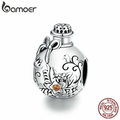 BAMOER European S925 Sterling Silver Wishing CZ Bottle DIY Charms Fit Bracelet • $9.99