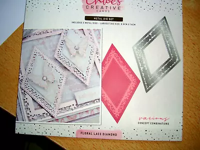 Chloes Creative Cards - Floral Lace Diamond Cutting Die - NEW • £10