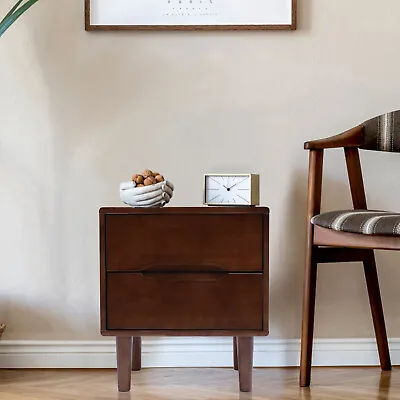 Nightstand End Side Table With Drawer Storage Mid-Century Wood Bedside Table • $80