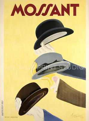 Mossant Cappiello Vintage French Hat Advertising Giclee Canvas Print 15x20 • $39