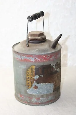 Vintage Galvanized Metal Gas Can One Gallon  Antique Farm Old Barn Decor 9 1/2'' • $39.99
