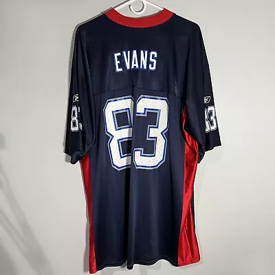 Reebok NFL Buffalo Bills Lee Evans Navy Blue White Red Football Jersey Mens XL • $35