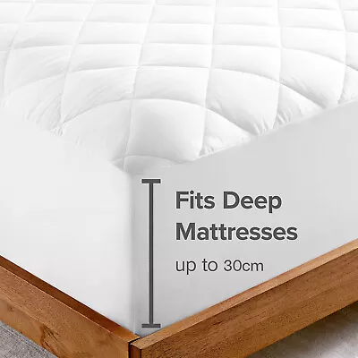 £2.99 • Buy Extra Deep Quilted Mattress Protector Fitted Sheet Cover Single Double King Size