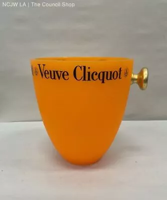 Vintage Veuve Clicquot Orange Champagne Ice Bucket With Gold Colored Handle • $35