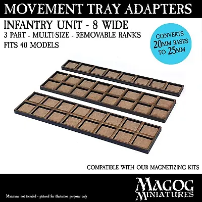 Movement Tray Adapters 20mm To 25mm -8 WIDE.  For Warhammer The Old World. Magog • $15