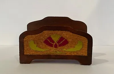 Vintage Wooden Mid Century Modern Hand Painted Napkin/Letter Holder • $10.95